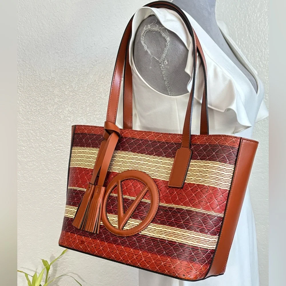 Authentic VALENTINO BY MARIO VALENTINO Prince Tresse Leather Tote Bag